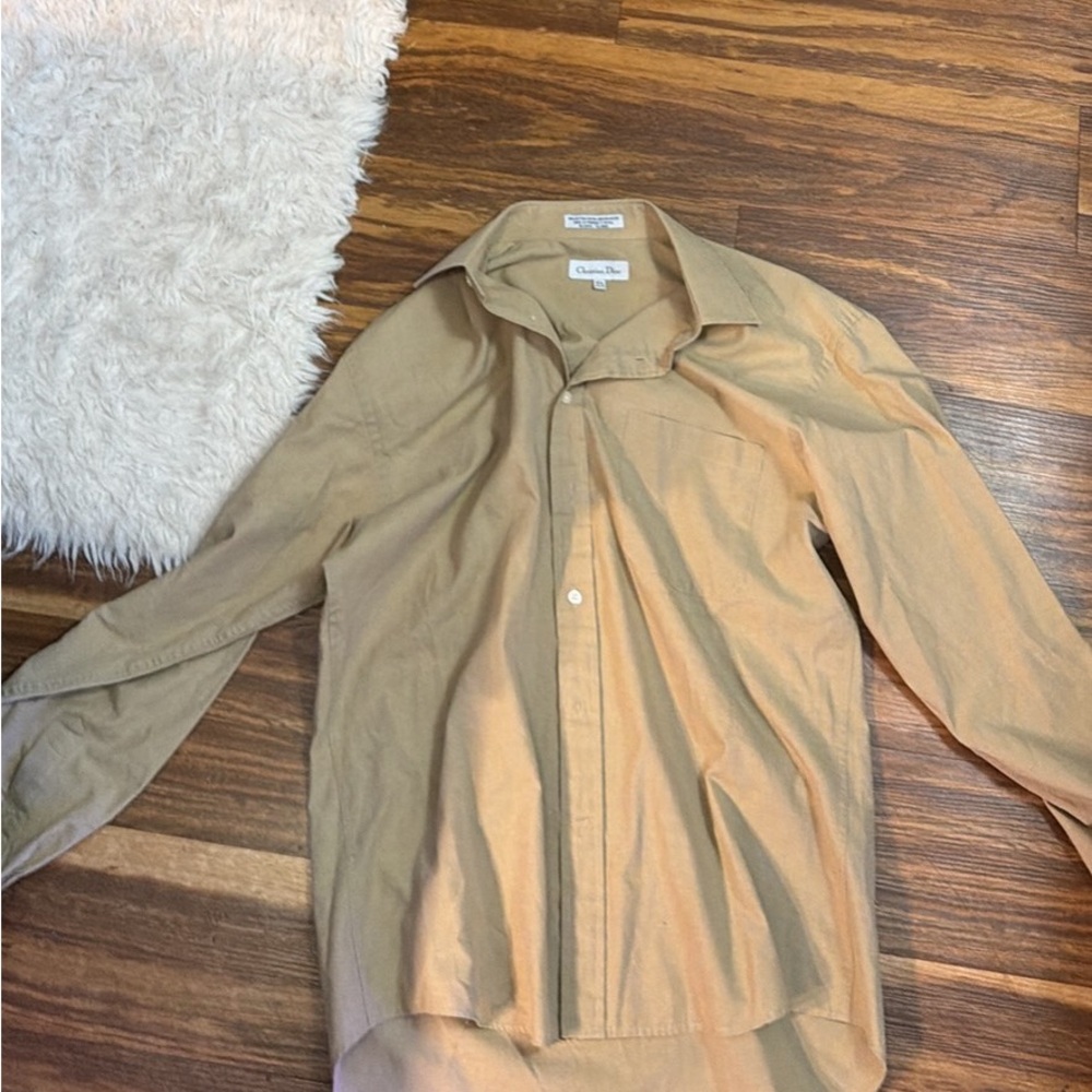 Dior Men's Tan Dress Shirt